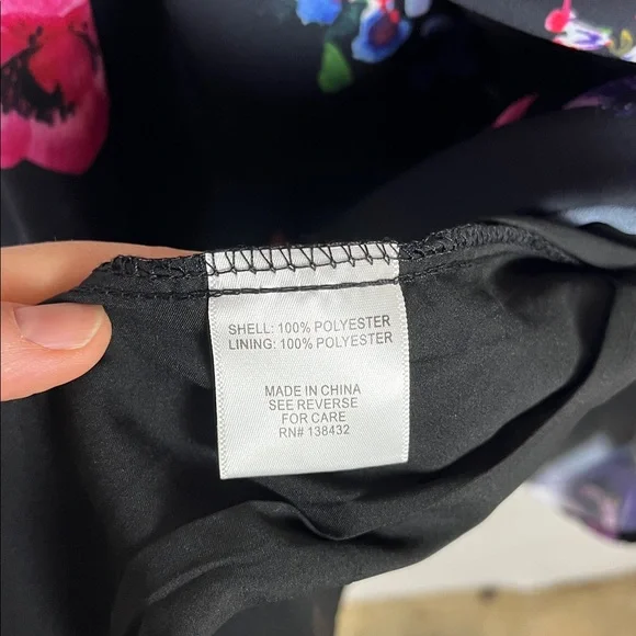 Modcloth Black Floral Mock Neck Sleeveless Midi Dress - Picture 7 of 8